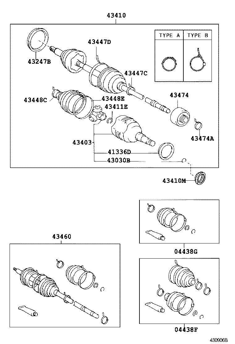 43410-20463 SHAFT ASSY, FRONT DRIVE, RH product image