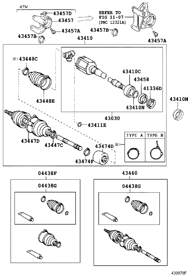 04438-06240 BOOT KIT, FRONT DRIVE SHAFT, IN & OUTBOARD, RH product image