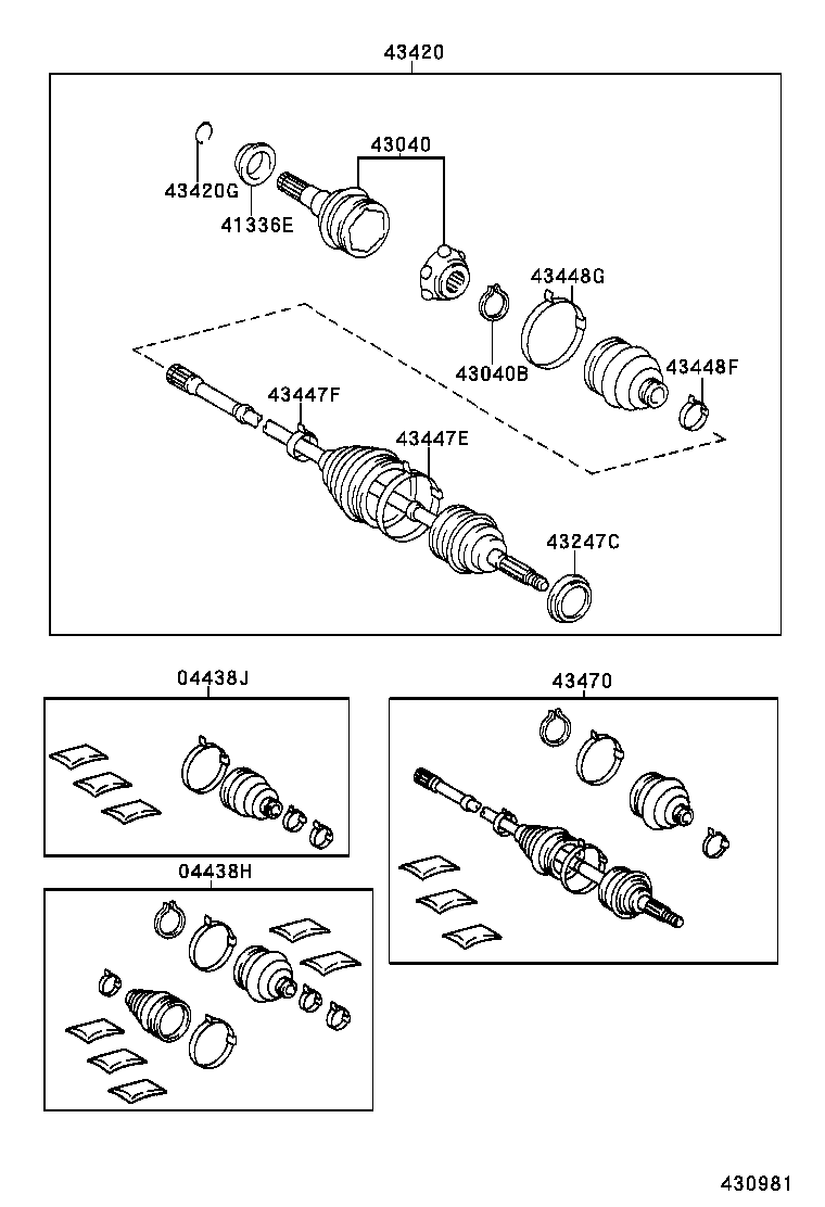04438-06150 BOOT KIT, FRONT DRIVE SHAFT INBOARD JOINT, RH product image