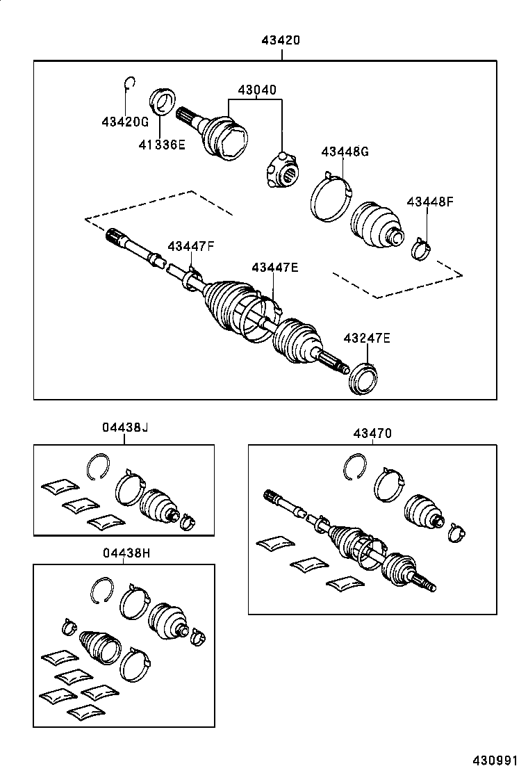 43030-08020 JOINT ASSY, FRONT DRIVE INBOARD, RH product image
