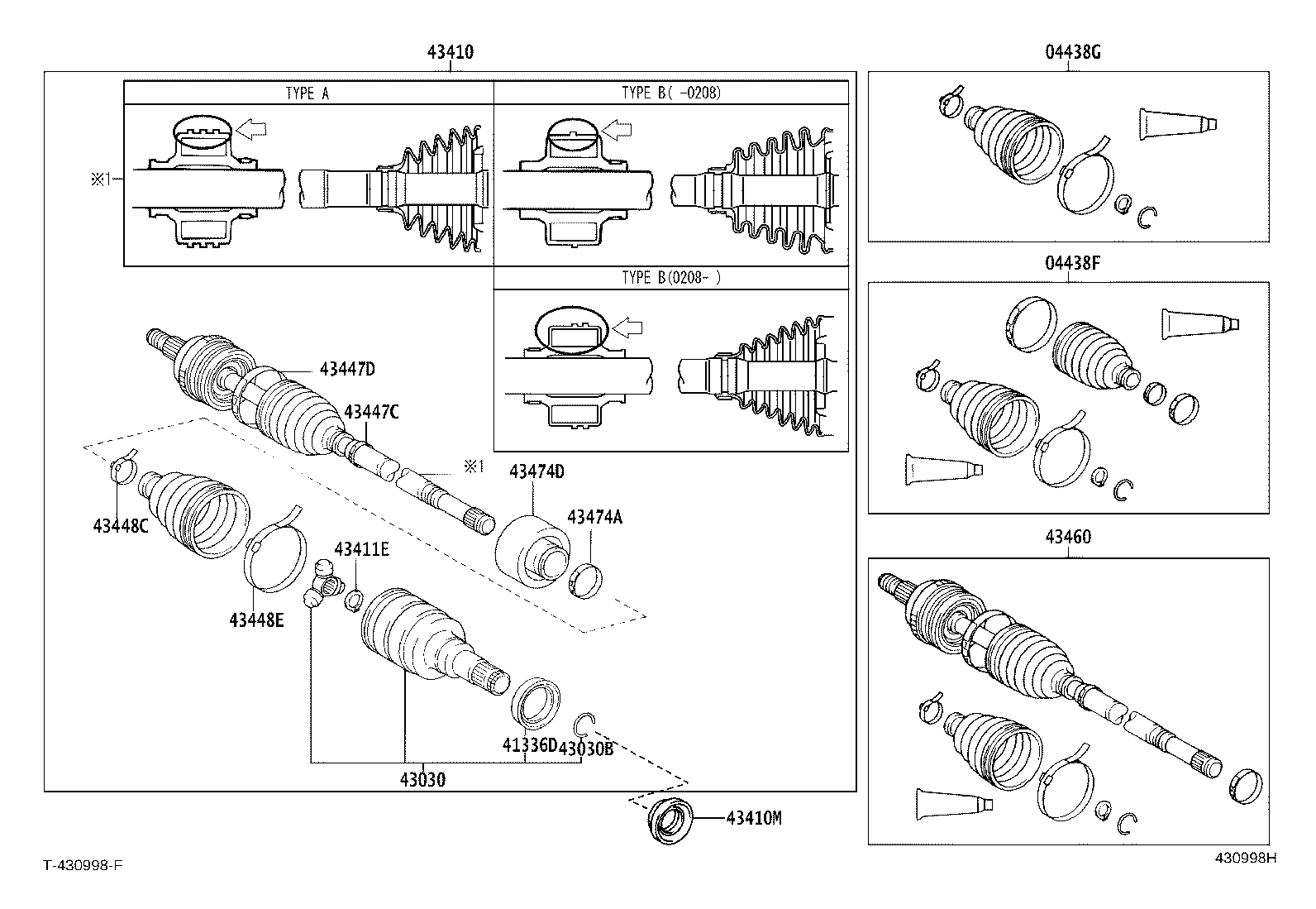 04427-52250 BOOT KIT, FRONT DRIVE SHAFT, IN & OUTBOARD, RH product image