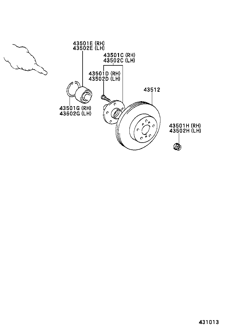 43512-02111 DISC, FRONT product image