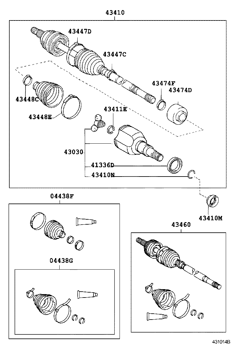 04438-02230 BOOT KIT, FRONT DRIVE SHAFT INBOARD JOINT, RH product image