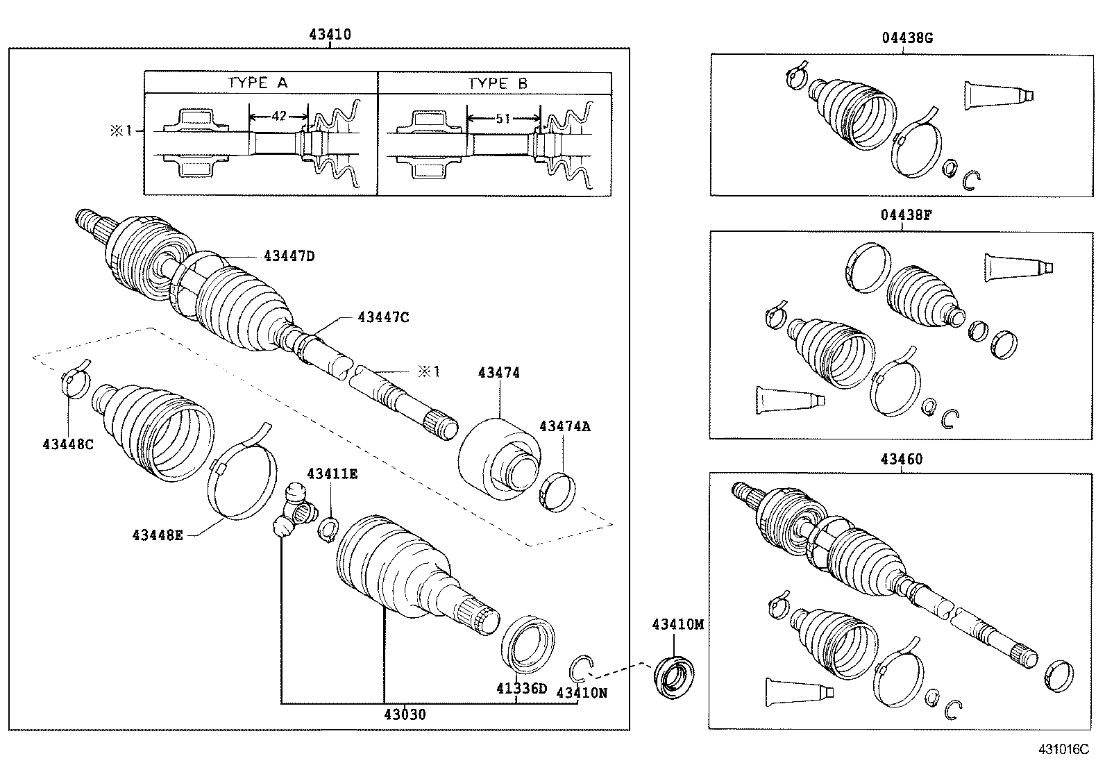 04438-52063 BOOT KIT, FRONT DRIVE SHAFT, IN & OUTBOARD, RH product image