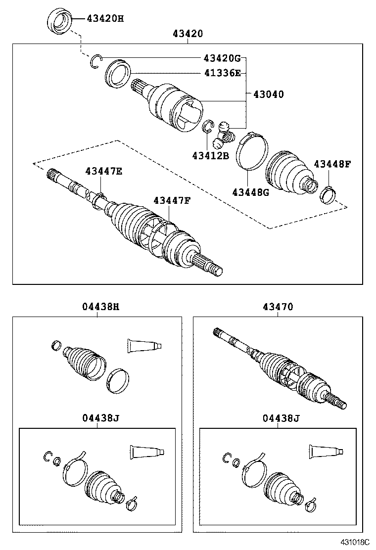 04438-01060 BOOT KIT, FRONT DRIVE SHAFT INBOARD JOINT, RH product image
