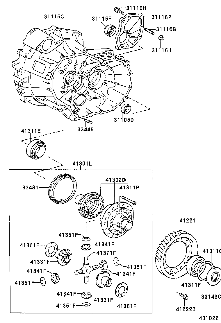 31115-33014 CASE, FRONT TRANSAXLE(MTM) product image