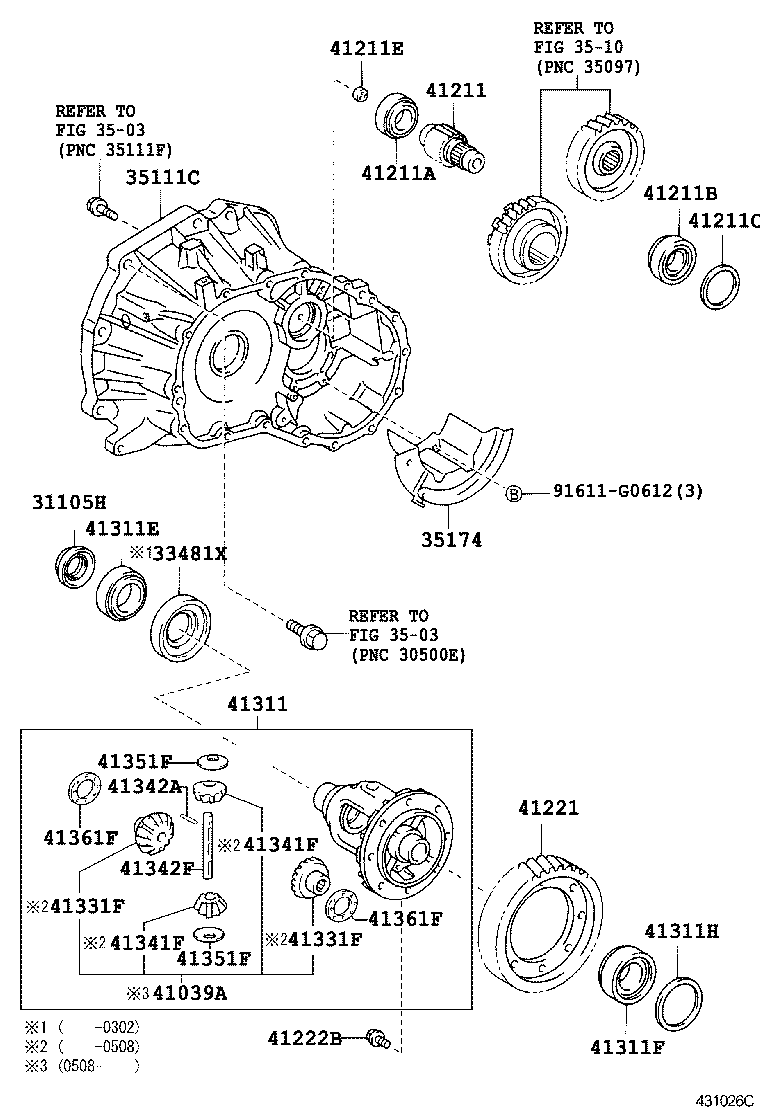 41341-0D030 PINION, FRONT DIFFERENTIAL product image
