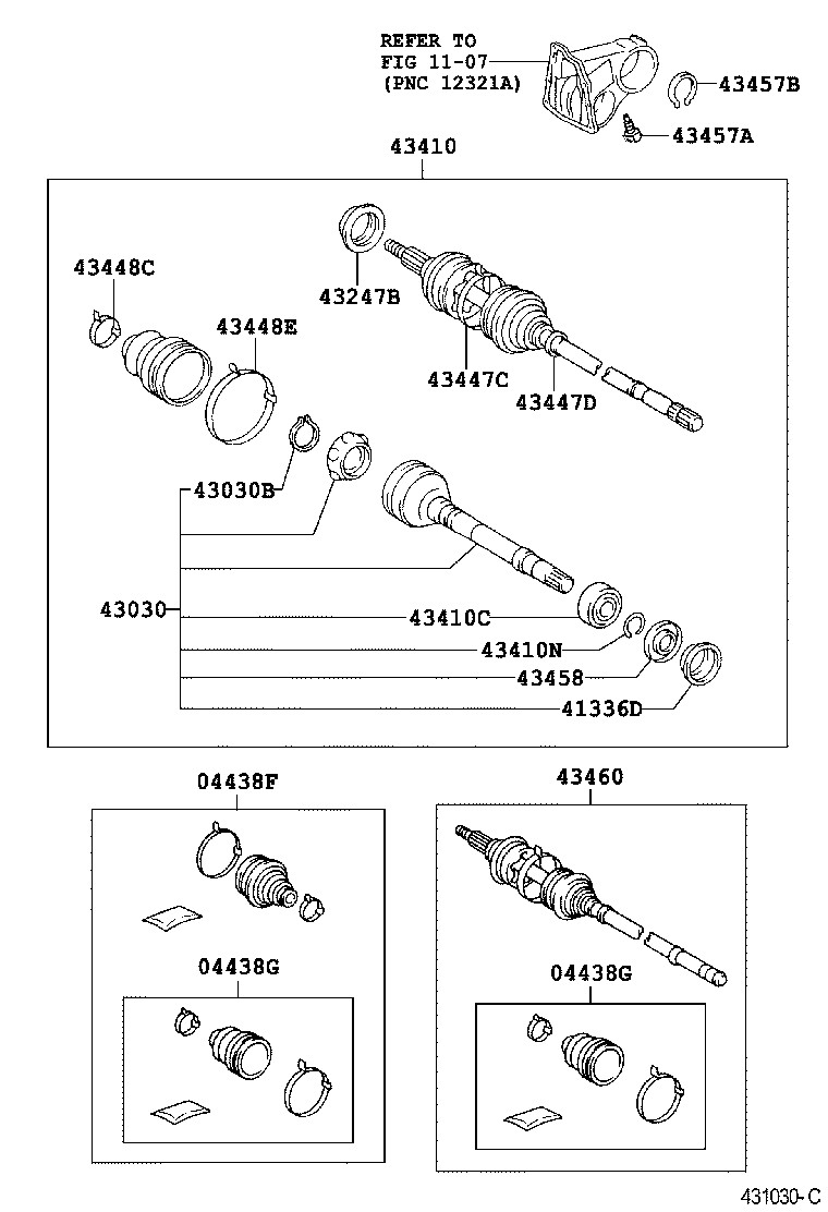 04438-06280 BOOT KIT, FRONT DRIVE SHAFT, IN & OUTBOARD, RH product image