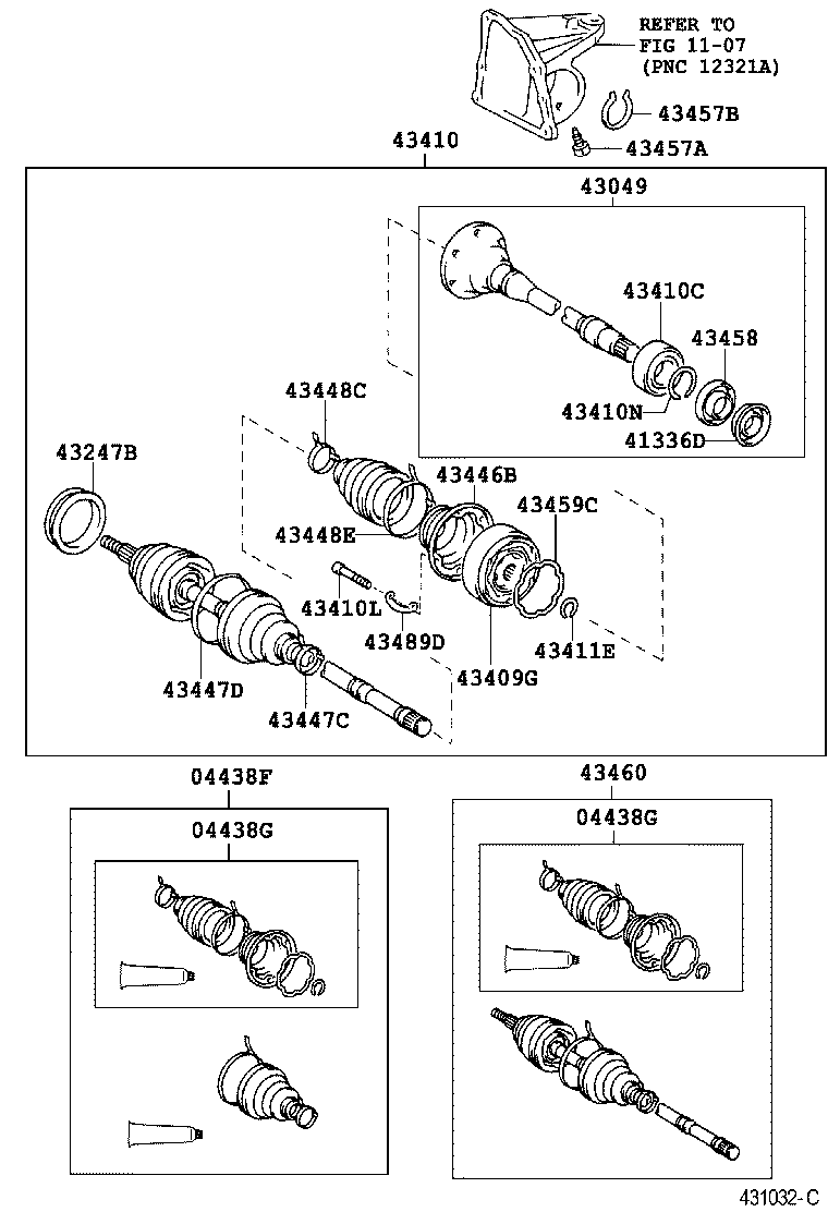 04438-06280 BOOT KIT, FRONT DRIVE SHAFT, IN & OUTBOARD, RH product image