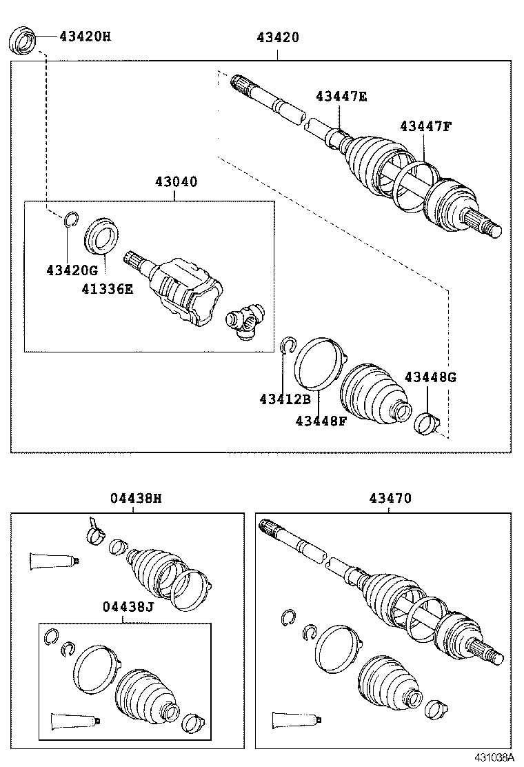 04438-02230 BOOT KIT, FRONT DRIVE SHAFT INBOARD JOINT, RH product image