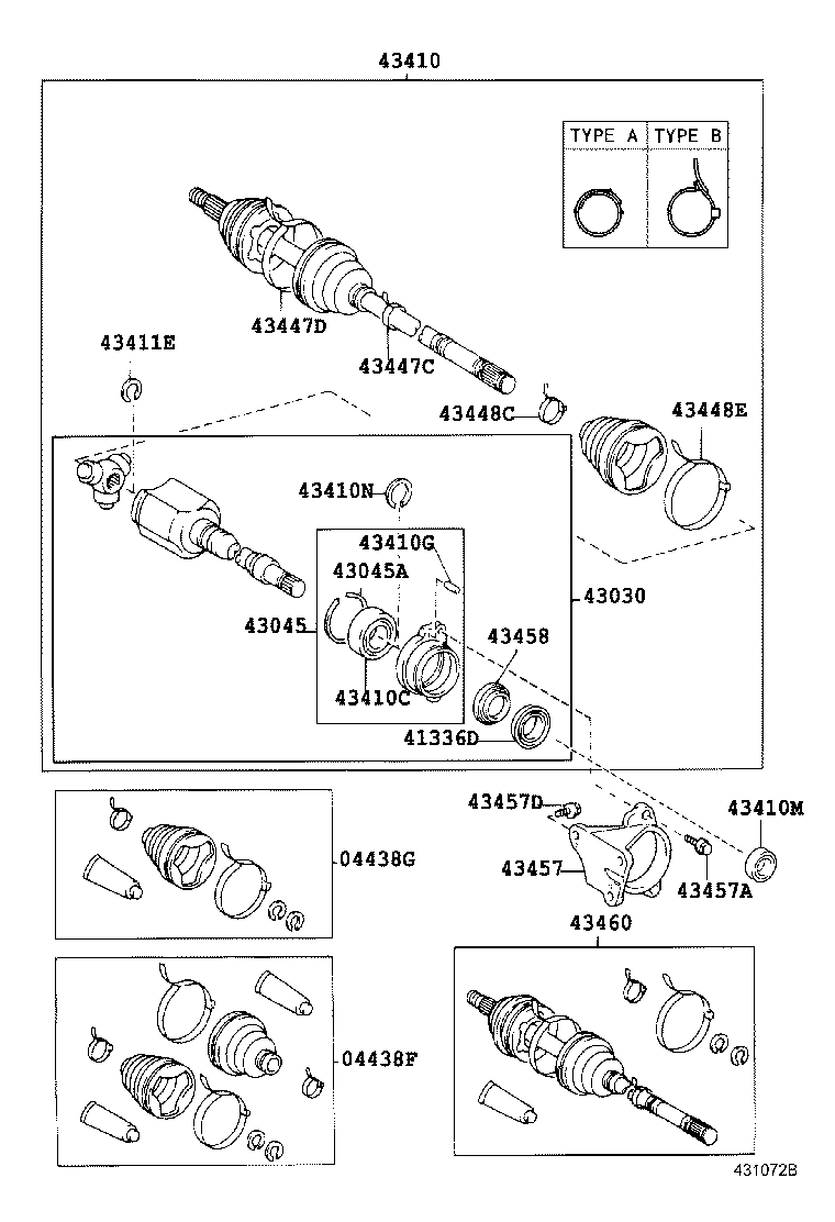 04438-42190 BOOT KIT, FRONT DRIVE SHAFT INBOARD JOINT, LH product image