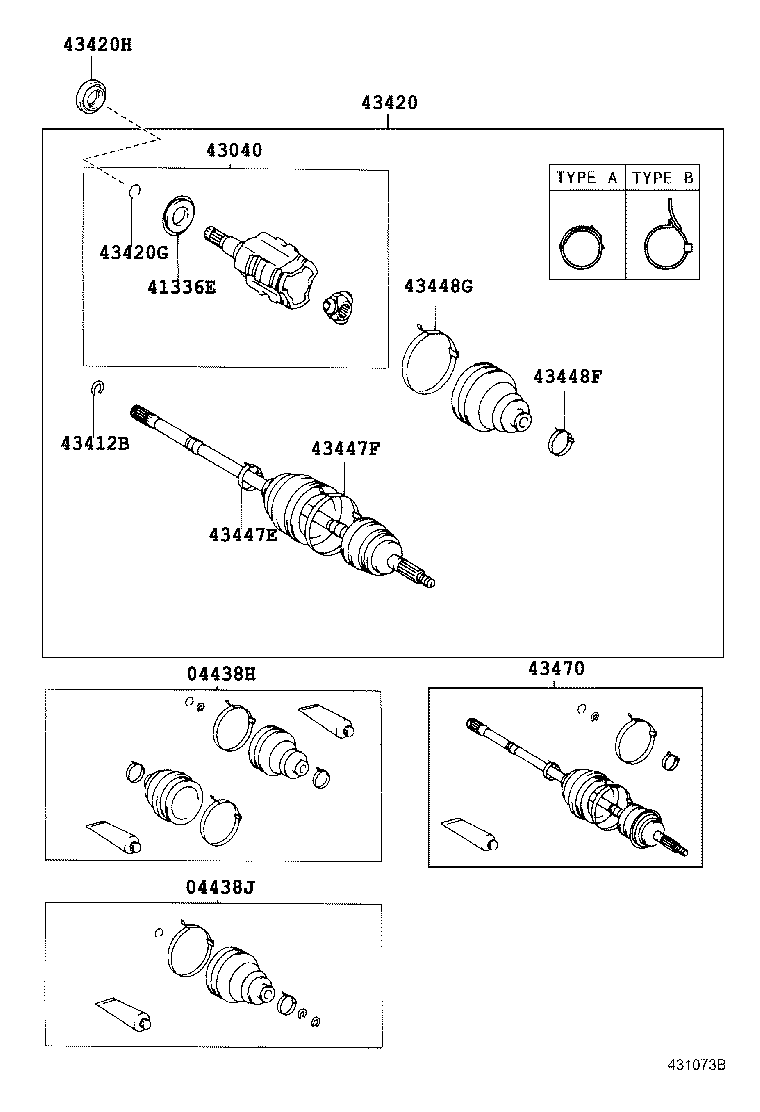 04438-42190 BOOT KIT, FRONT DRIVE SHAFT INBOARD JOINT, LH product image