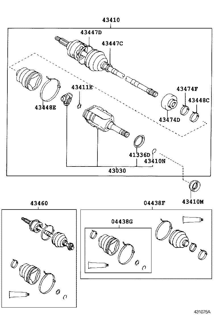43410-02480 SHAFT ASSY, FRONT DRIVE, RH product image