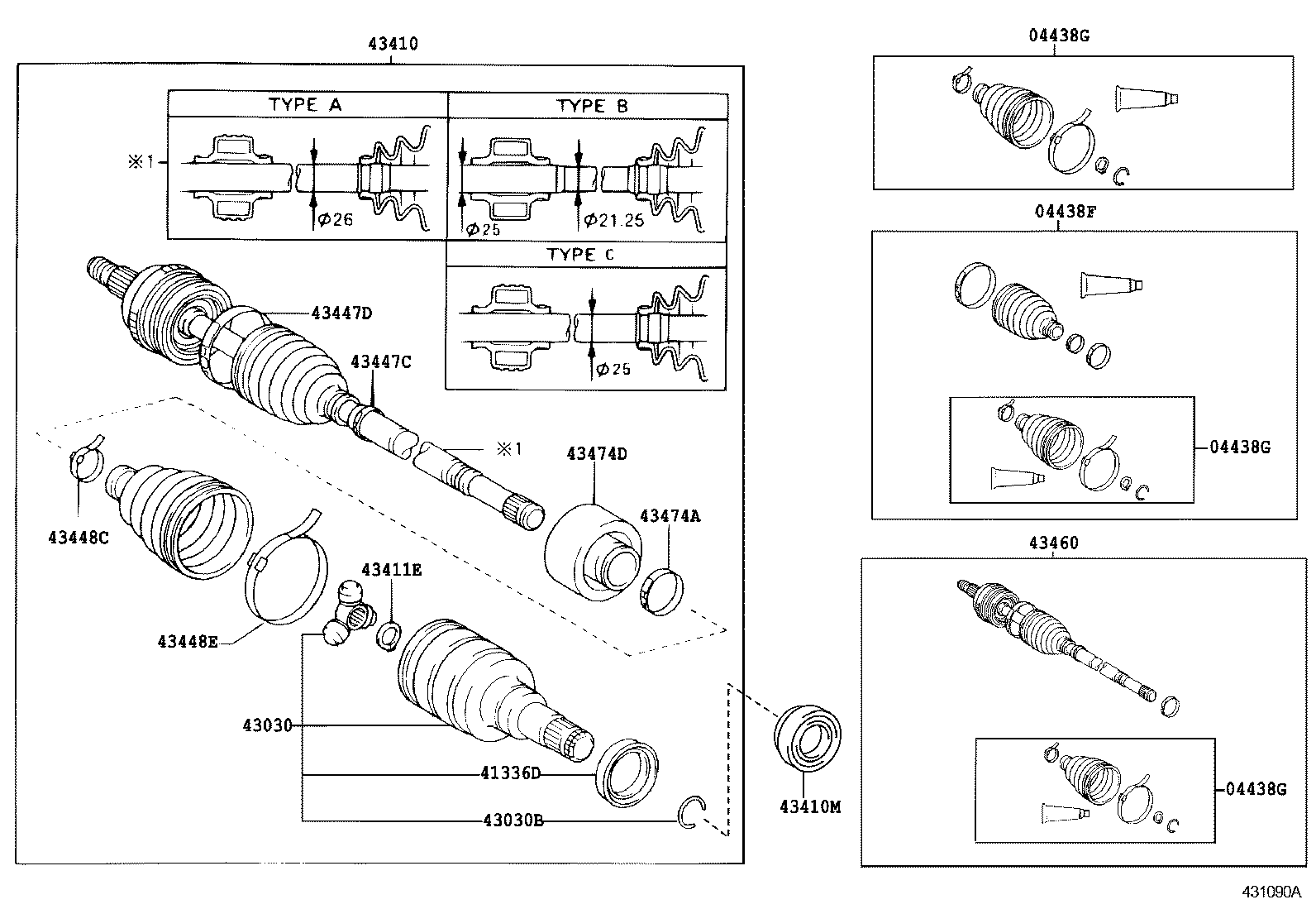 90311-38074 OIL SEAL, FRONT DRIVE SHAFT, RH product image