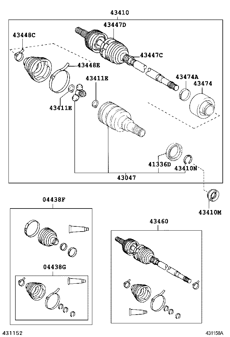 04438-02280 BOOT KIT, FRONT DRIVE SHAFT INBOARD JOINT, RH product image