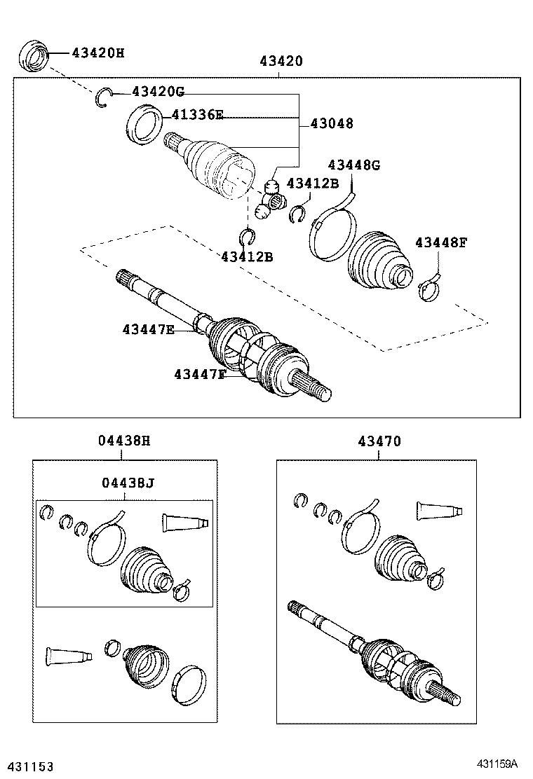 04438-02280 BOOT KIT, FRONT DRIVE SHAFT INBOARD JOINT, RH product image