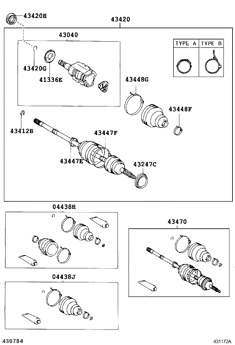 43410-44080 SHAFT ASSY, FRONT DRIVE, RH product image