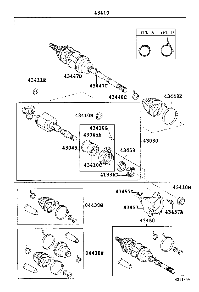 43410-42090 SHAFT ASSY, FRONT DRIVE, RH product image