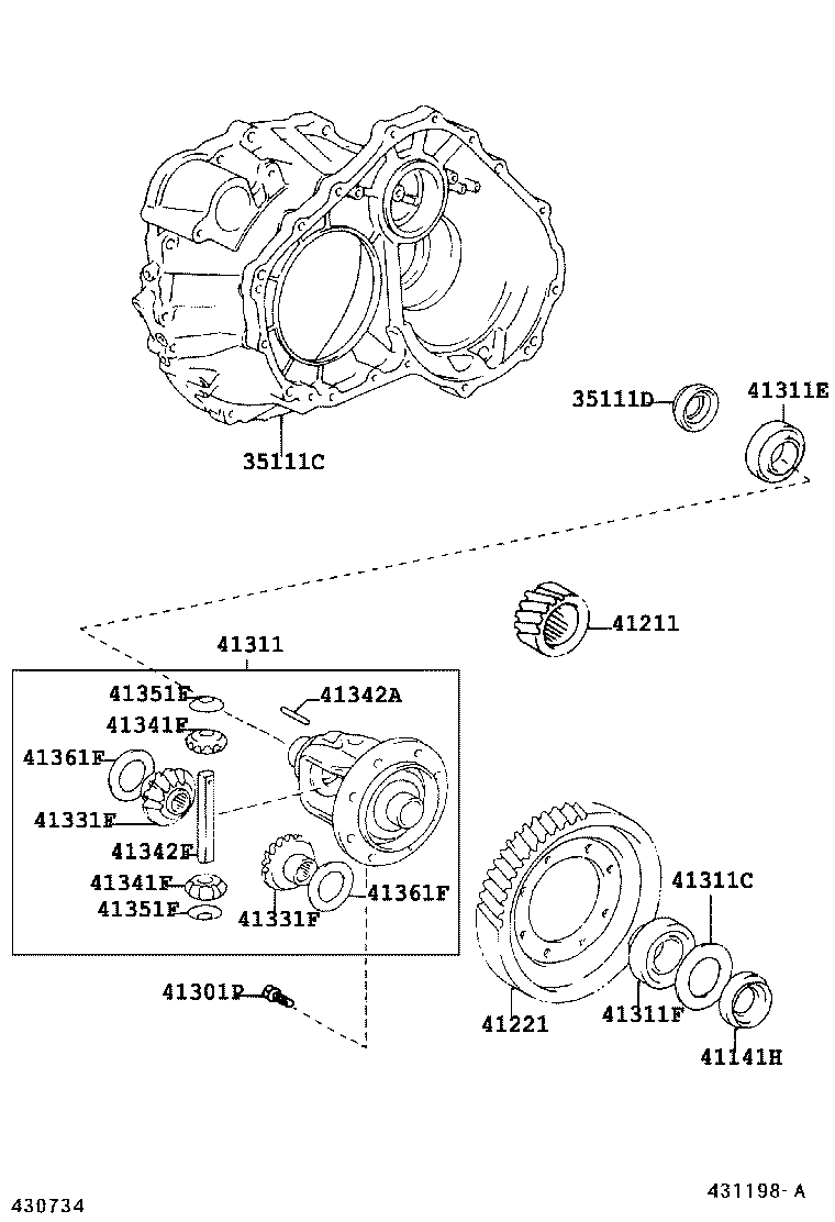41301-07020 CASE, FRONT DIFFERENTIAL product image