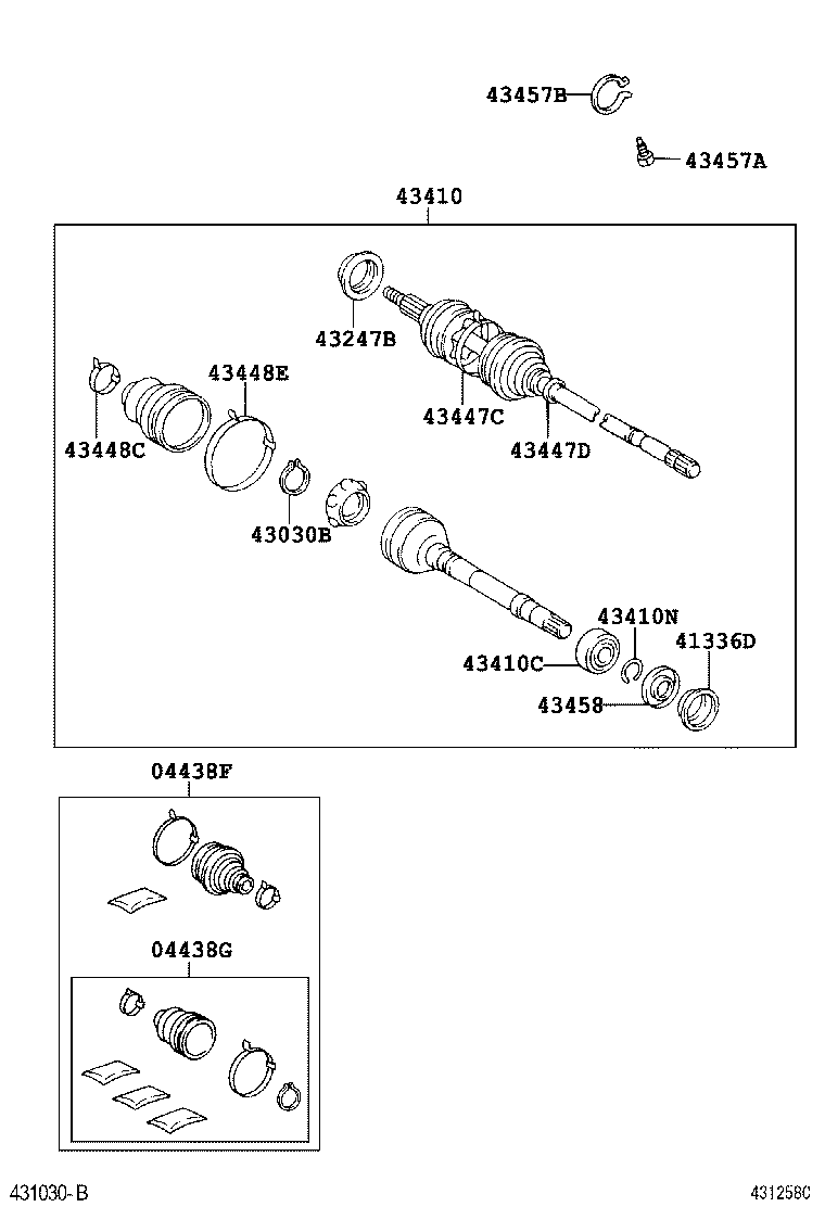 04438-06150 BOOT KIT, FRONT DRIVE SHAFT INBOARD JOINT, RH product image
