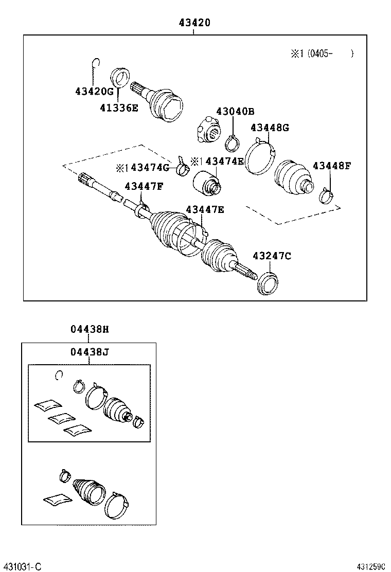 04438-06150 BOOT KIT, FRONT DRIVE SHAFT INBOARD JOINT, RH product image