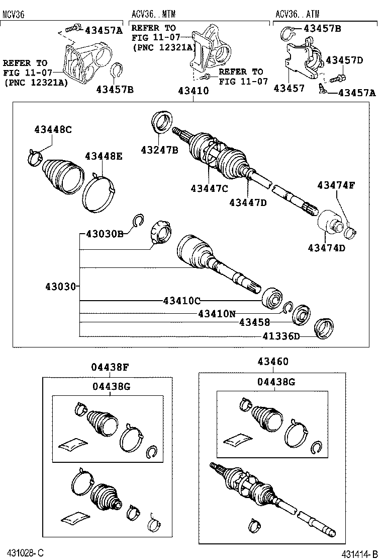 04438-06280 BOOT KIT, FRONT DRIVE SHAFT, IN & OUTBOARD, RH product image