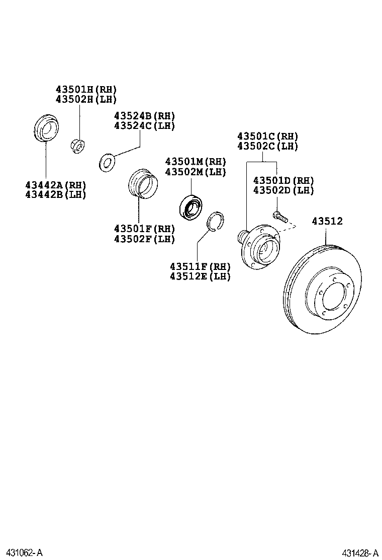 90366-A0001 BEARING (FOR FRONT AXLE HUB INNER RH) product image