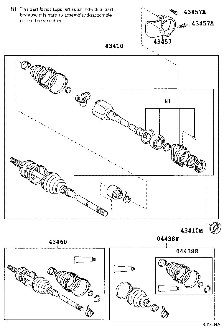 04438-02230 BOOT KIT, FRONT DRIVE SHAFT INBOARD JOINT, RH product image