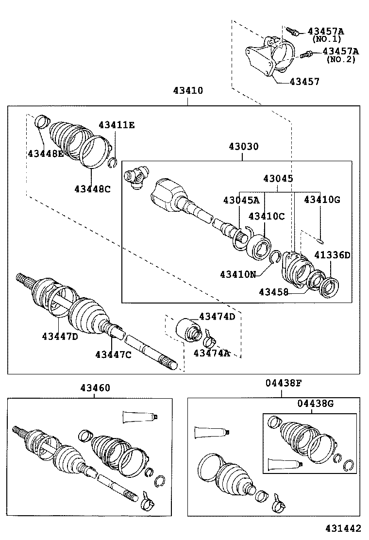 04438-28040 BOOT KIT, FRONT DRIVE SHAFT INBOARD JOINT, RH product image