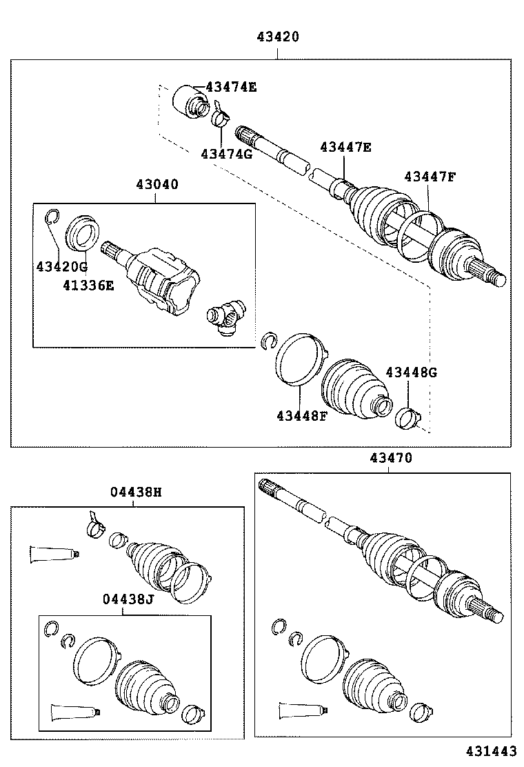 04438-28040 BOOT KIT, FRONT DRIVE SHAFT INBOARD JOINT, RH product image