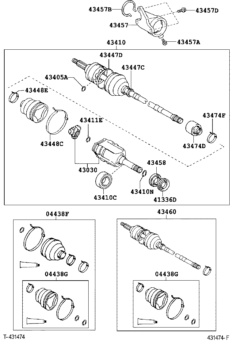 04427-07060 BOOT KIT, FRONT DRIVE SHAFT, IN & OUTBOARD, RH product image