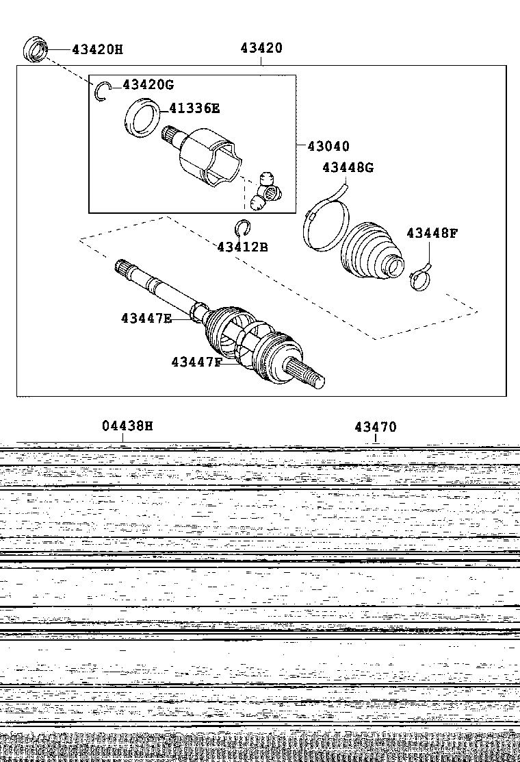04427-52871 BOOT KIT, FRONT DRIVE SHAFT, IN & OUTBOARD, RH product image