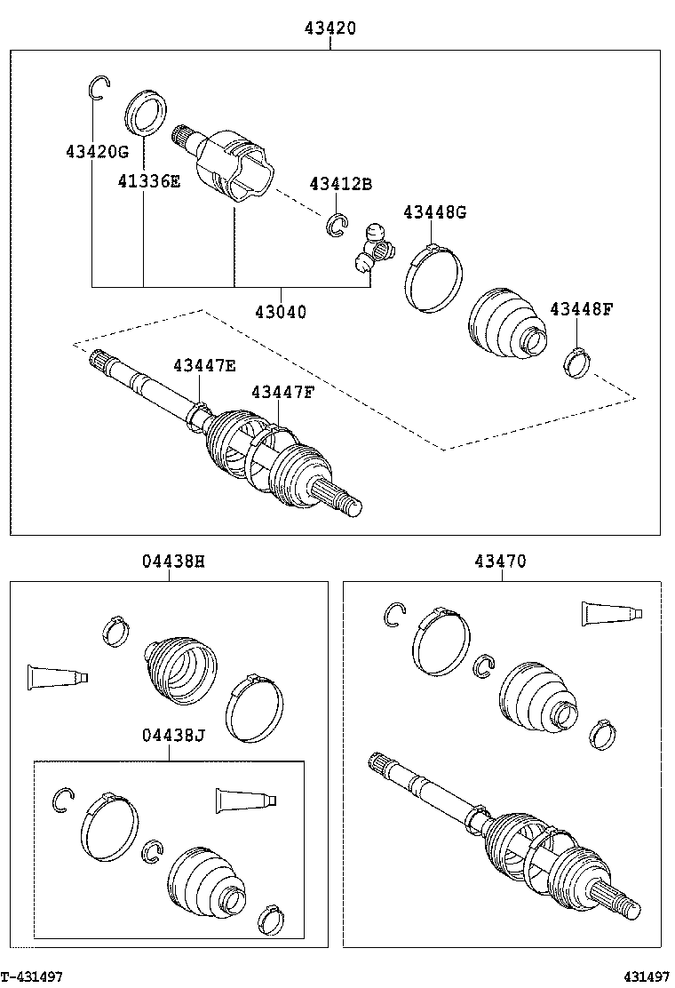 04427-0D030 BOOT KIT, FRONT DRIVE SHAFT, IN & OUTBOARD, RH product image