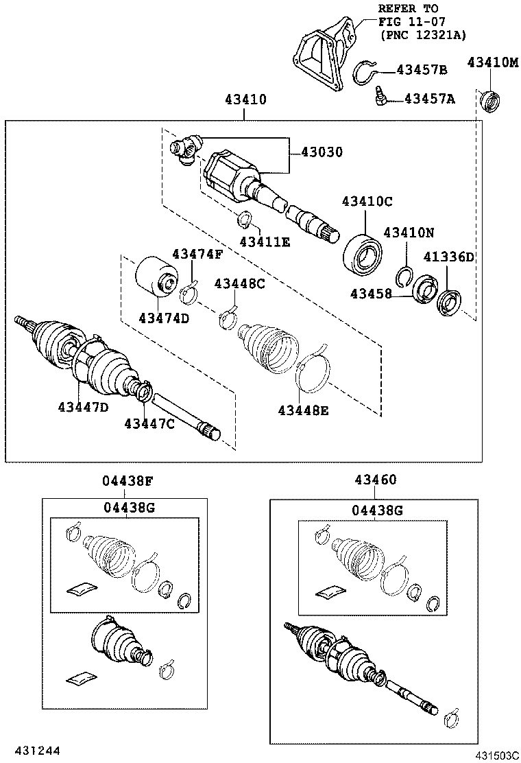 04427-48100 BOOT KIT, FRONT DRIVE SHAFT, IN & OUTBOARD, RH product image