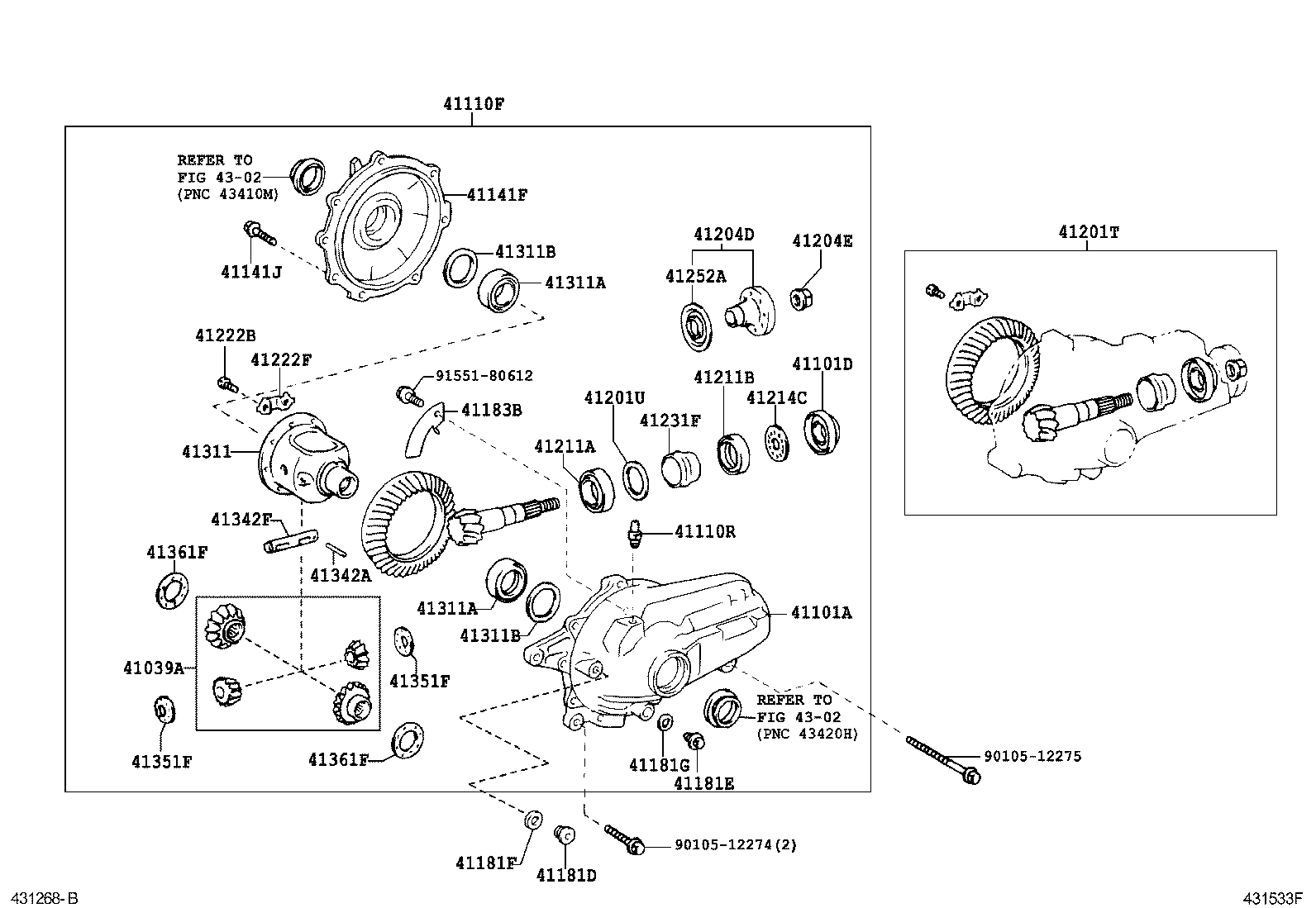 41201-80220 FINAL GEAR KIT, DIFFERENTIAL, FRONT product image