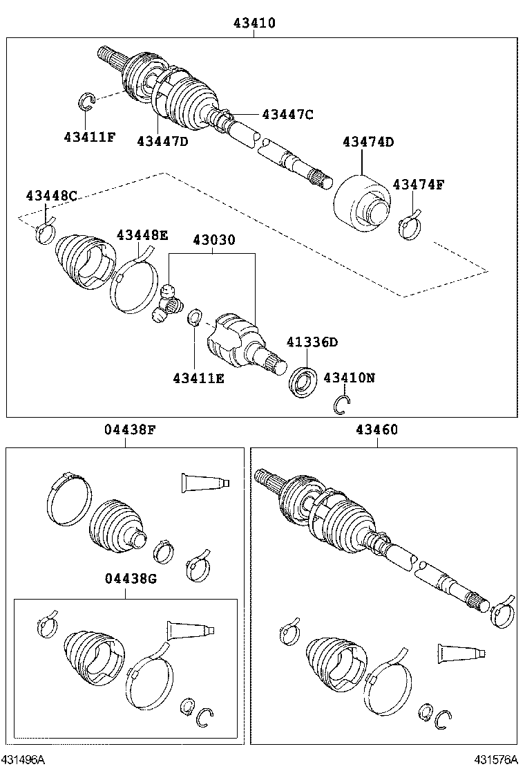 04427-0D140 BOOT KIT, FRONT DRIVE SHAFT, IN & OUTBOARD, RH product image