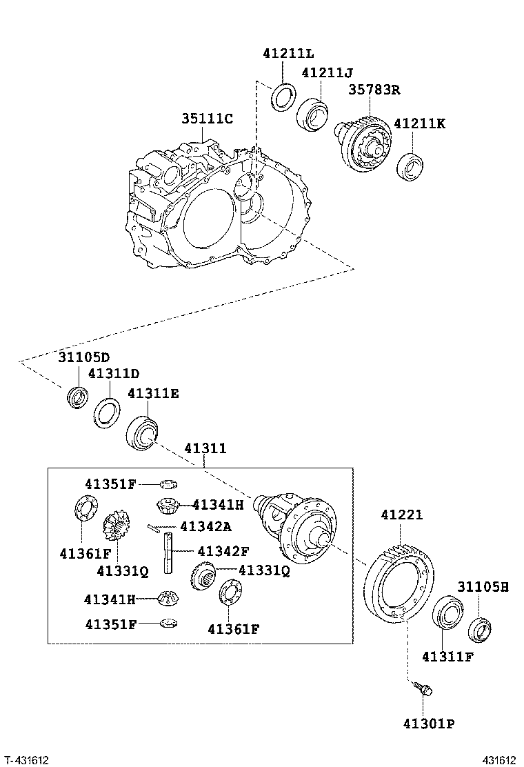 41301-07020 CASE, FRONT DIFFERENTIAL product image