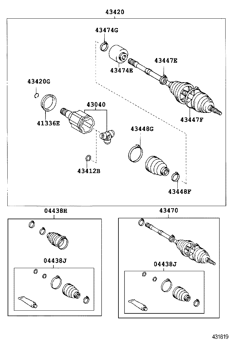 04437-06120 BOOT KIT, FRONT DRIVE SHAFT INBOARD JOINT, RH product image