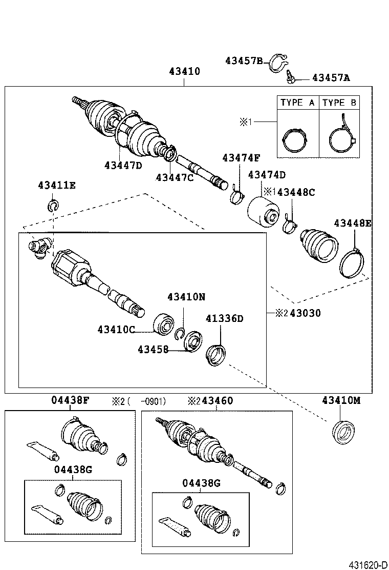 43410-33330 SHAFT ASSY, FRONT DRIVE, RH product image