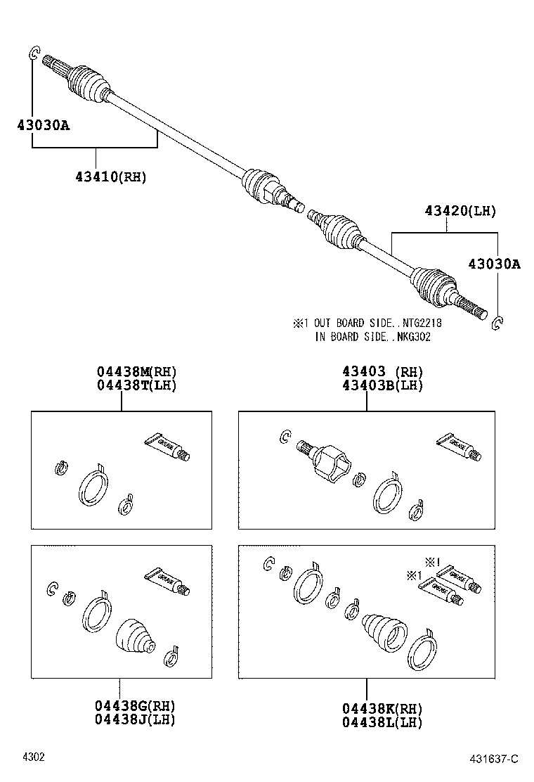 04437-B4071 BOOT KIT, FRONT DRIVE SHAFT INBOARD JOINT, RH product image