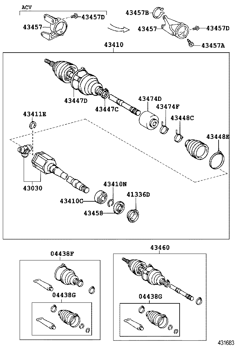 04437-06120 BOOT KIT, FRONT DRIVE SHAFT INBOARD JOINT, RH product image