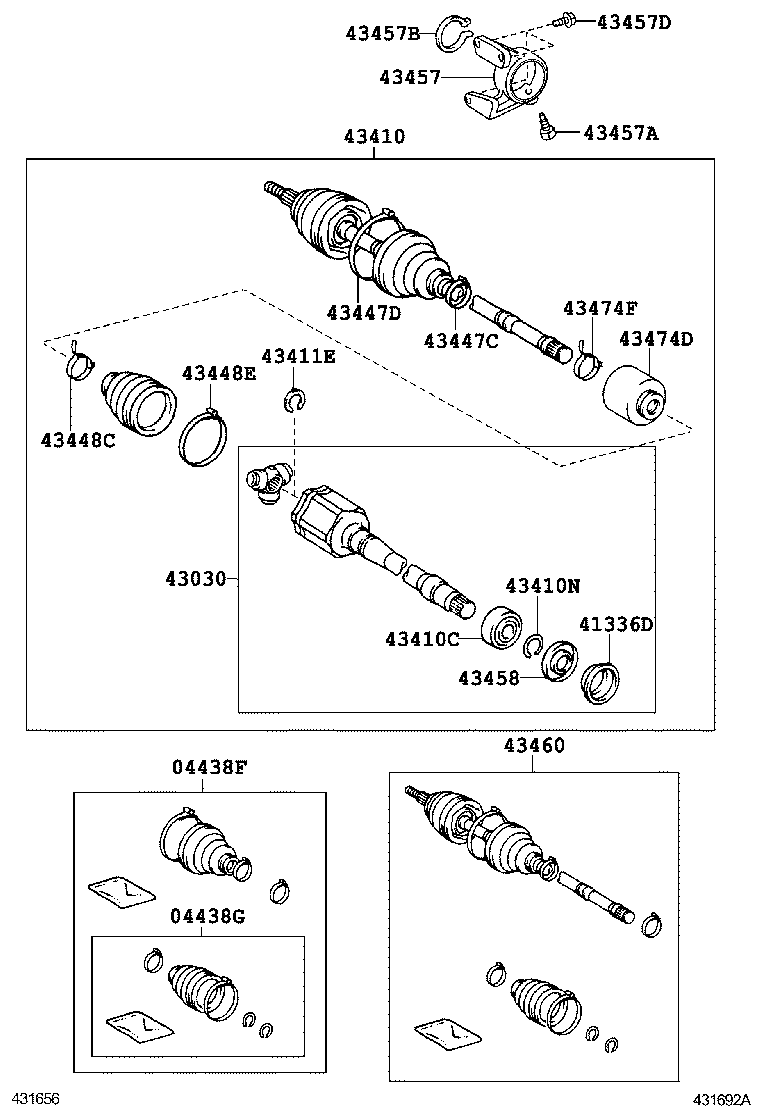 04437-06200 BOOT KIT, FRONT DRIVE SHAFT INBOARD JOINT, RH product image