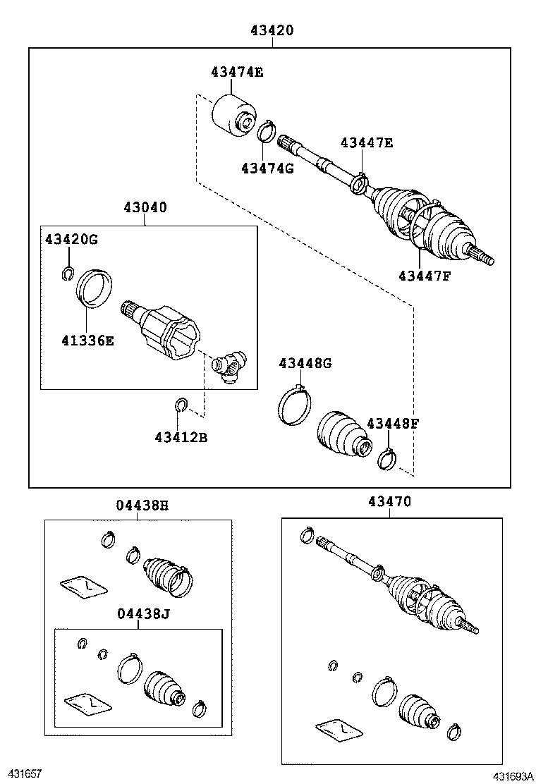 04437-06200 BOOT KIT, FRONT DRIVE SHAFT INBOARD JOINT, RH product image