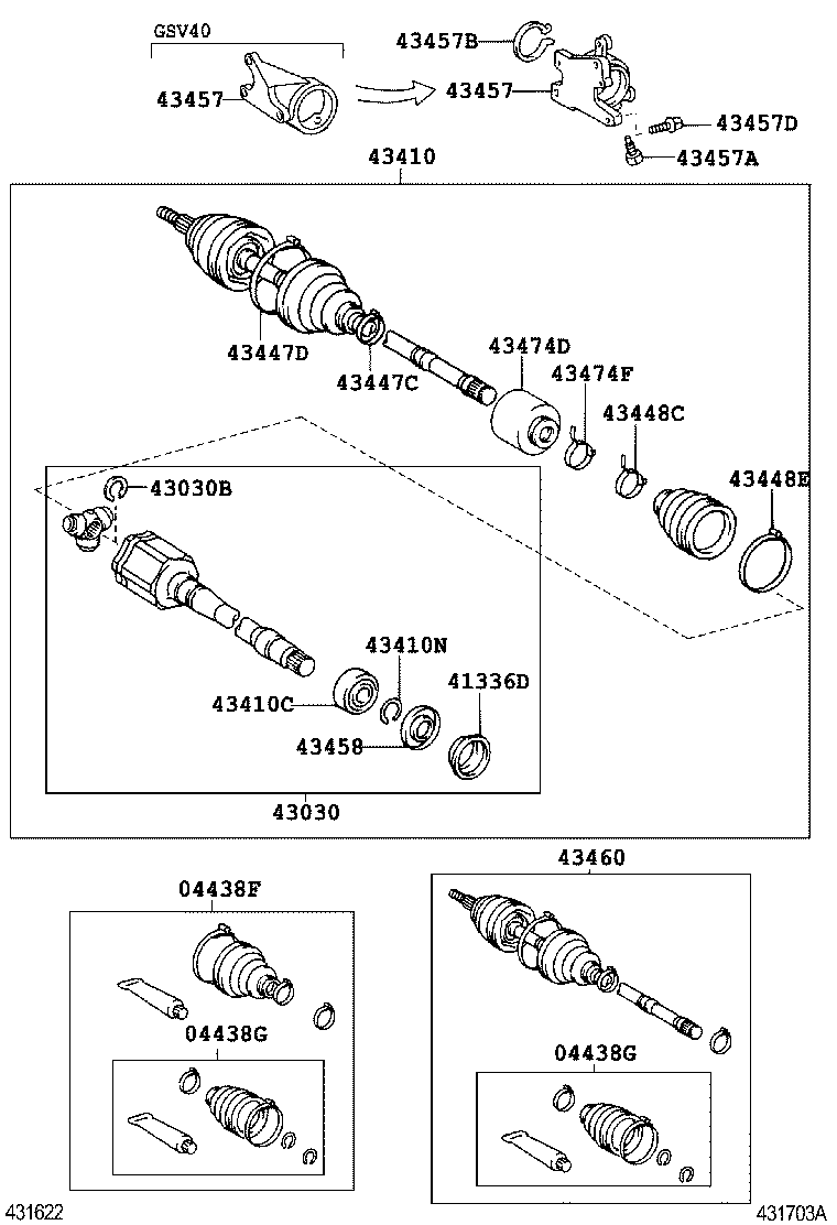04427-06360 BOOT KIT, FRONT DRIVE SHAFT, IN & OUTBOARD, RH product image