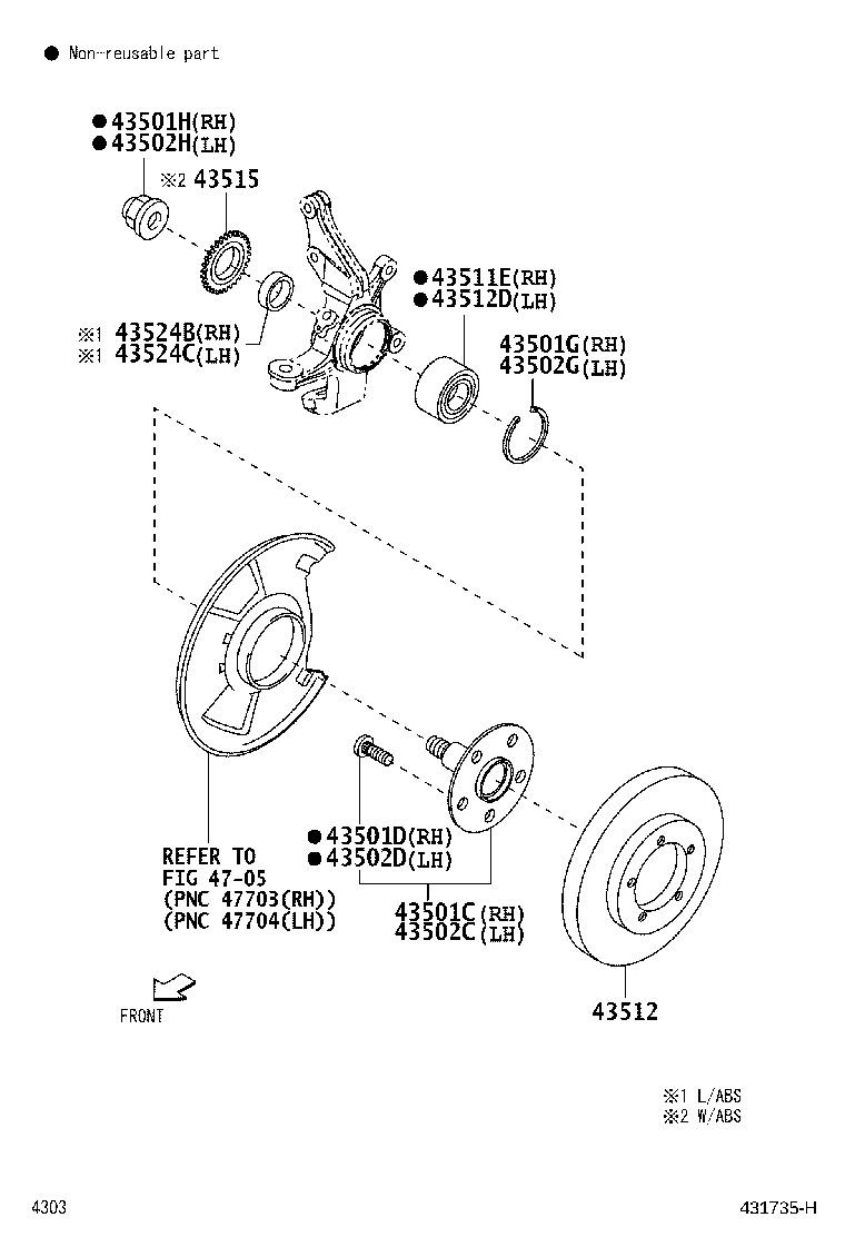 90041-77014 NUT (FOR FRONT AXLE SHAFT RH) product image