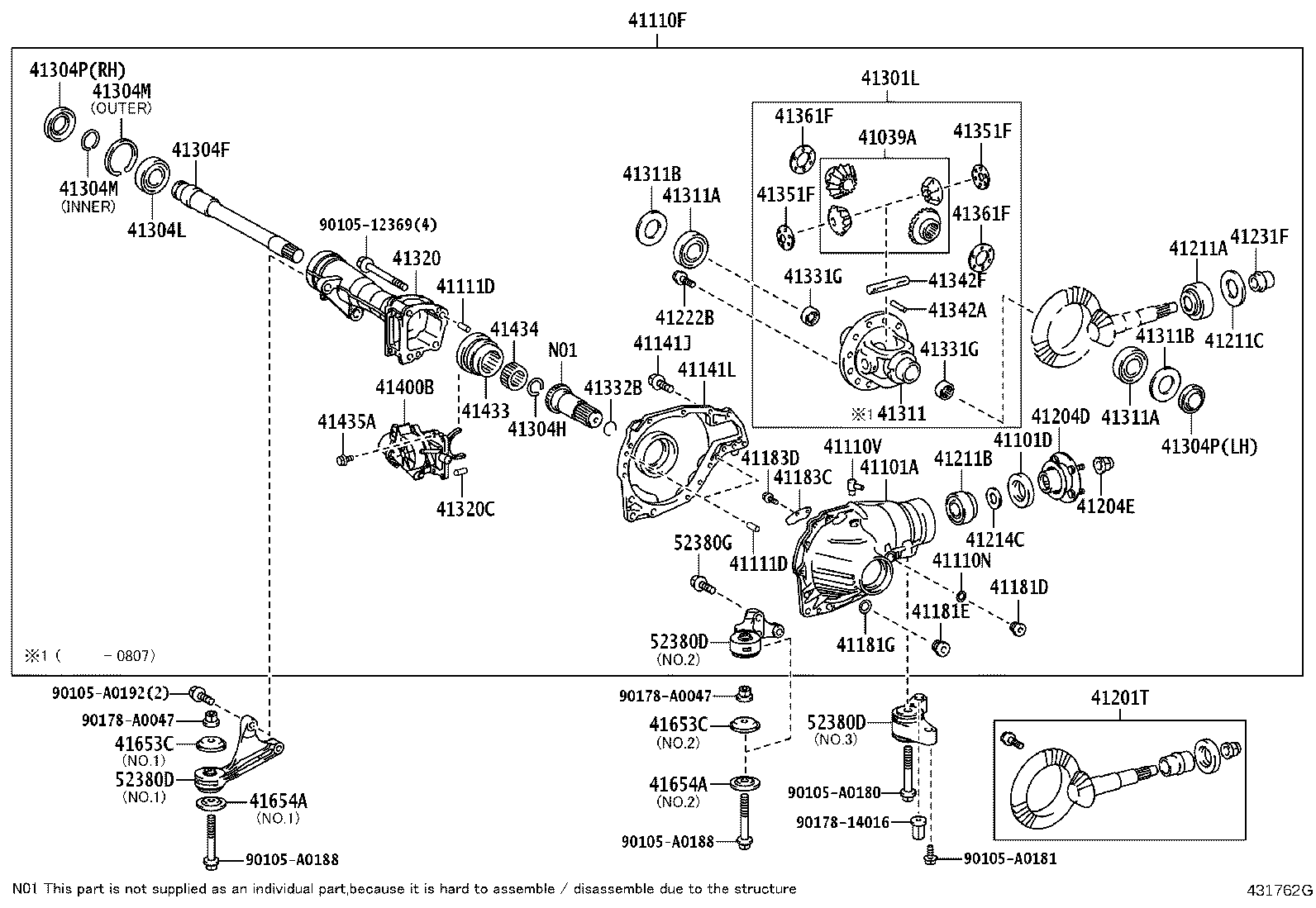 41110-34503 CARRIER ASSY, DIFFERENTIAL, FRONT product image