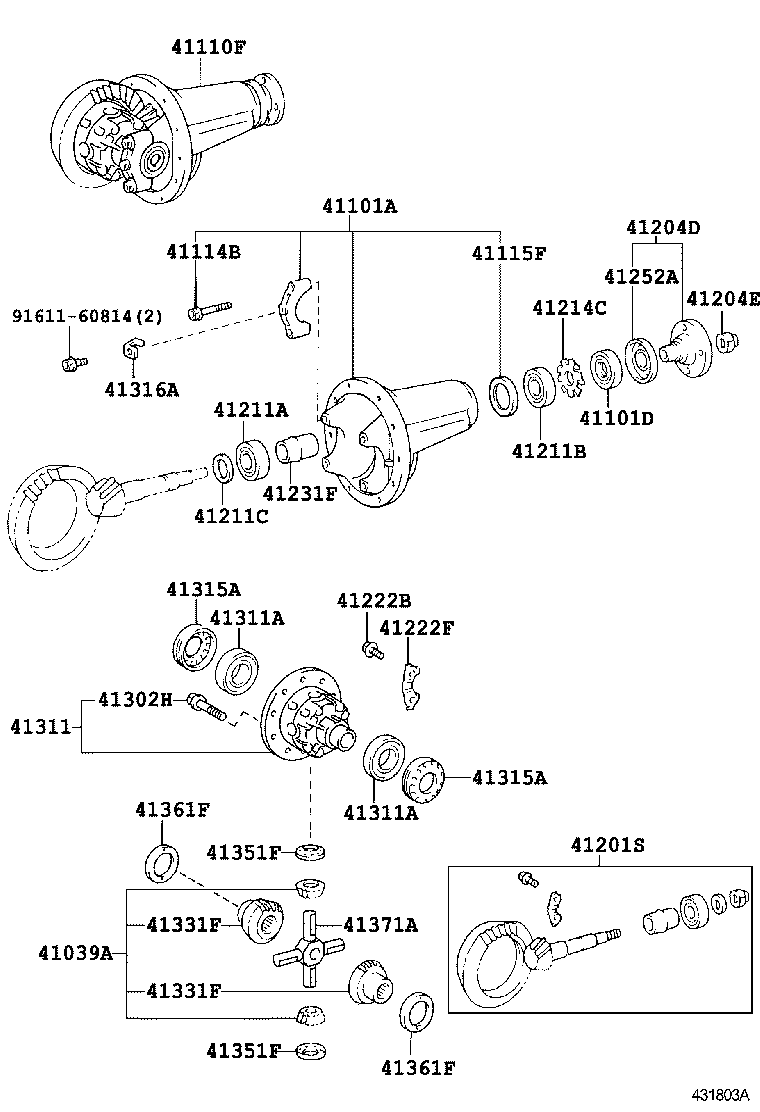 41110-60550 CARRIER ASSY, DIFFERENTIAL, FRONT product image
