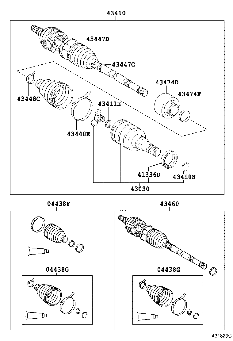 04427-0D151 BOOT KIT, FRONT DRIVE SHAFT, IN & OUTBOARD, RH product image