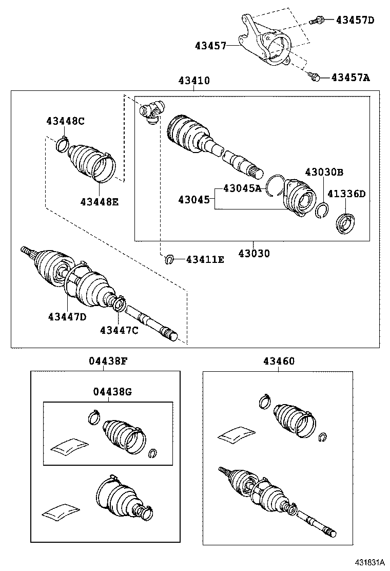 04437-47031 BOOT KIT, FRONT DRIVE SHAFT INBOARD JOINT, RH product image