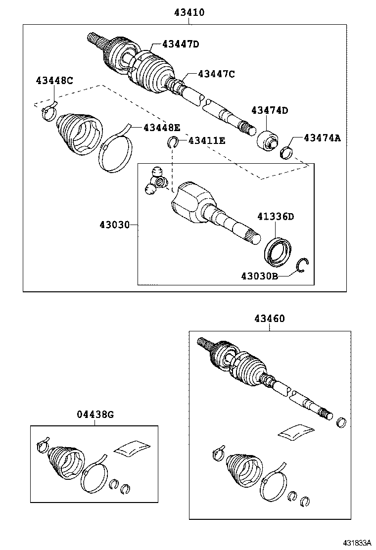 04437-47031 BOOT KIT, FRONT DRIVE SHAFT INBOARD JOINT, RH product image